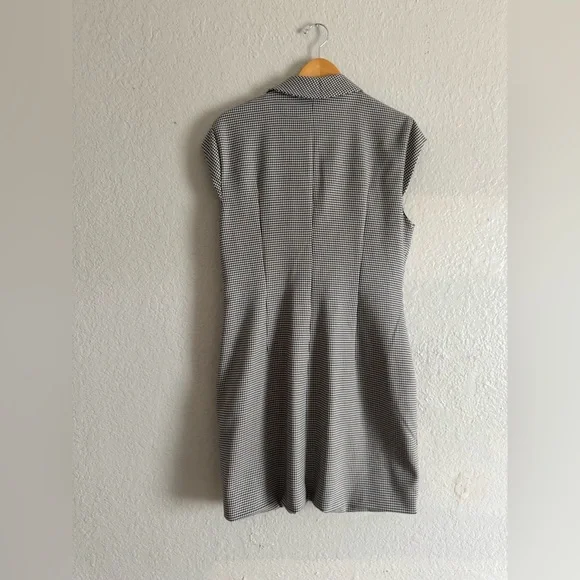 NWT Zara Sleeveless Micro Houndstooth Print Blazer Dress - Picture 4 of 5